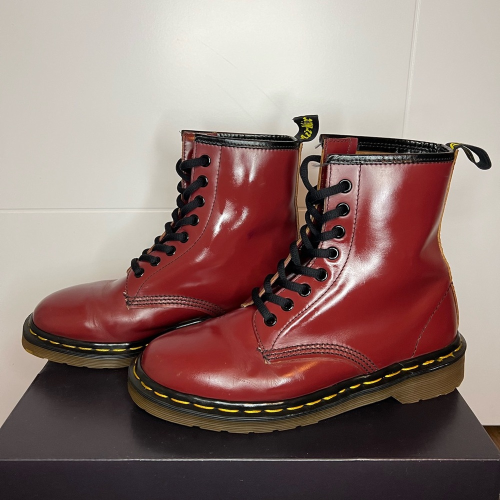 Dr. Martens Boots 1460 Vintage Made in England Red Cherry